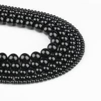 Natural Black Agaat kralen, Zwarte Agaat, Ronde, zwart, 98/Strand, Verkocht door Strand