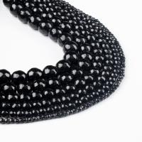 Μαύρες χάντρες Stone, Black Stone, Γύρος, μαύρος, 98/Strand, Sold Με Strand