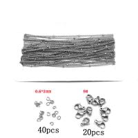 Jóias em aço inoxidável Cadeia, Clasp de lagosta & ligando o anel, banhado, DIY, Mais cores pare escolha, 2mm,1.5mm, Aprox 10m/Bag, vendido por Bag