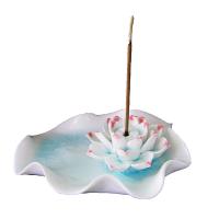 Røgelse Sæde, Porcelæn, Lotus, håndlavet, uden røgelse, flere farver til valg, 130x100x35mm, Solgt af PC