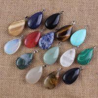 Gemstone Pendants Jewelry with Brass Teardrop electrolyzation Unisex Sold By PC