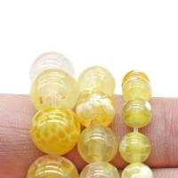 Perle Agate naturelle Crackle, poli, DIY & normes différentes pour le choix, Jaune, Vendu par brin