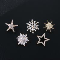 Spilla Collare, ottone, placcato, unisex & stili diversi per la scelta & Micro spianare cubic zirconia, assenza di nichel,piombo&cadmio, Venduto da PC