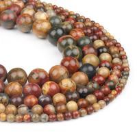 Gemstone Smycken Pärlor, Red Pine, Rund, brun, 4x4x4mm, 98PC/Strand, Säljs av Strand