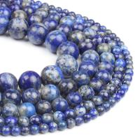 Lapis lazuli perle, Prirodni lapis lazuli, Krug, plav, 98PC/Strand, Prodano By Strand