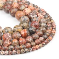 Leopard Skin Stone, Pyöreä, kiiltävä, laterite, 98PC/Strand, Myymät Strand