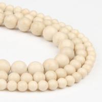 Edelsteen Sieraden Kralen, Ivory Stone, Ronde, gepolijst, wit, 63PC/Strand, Verkocht door Strand