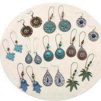 Sinc Alloy Earrings, le turquoise, plátáilte, stíleanna éagsúla do rogha & do bhean, dathanna níos mó le haghaidh rogha, nicil, luaidhe & caidmiam saor in aisce, Díolta De réir Péire