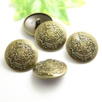 alliage de zinc Les Attaches des Boutons, Rond, gravé, normes différentes pour le choix, couleur bronze antique, protéger l'environnement, sans nickel, plomb et cadmium, Vendu par PC