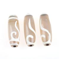 Natural Tibetan Agate Dzi Beads Ellipse light grey 1/PC Sold By PC