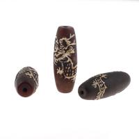 Natural Tibetan Agate Dzi Beads Column dark red 1/PC Sold By PC