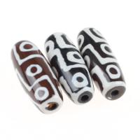 Naturlige tibetanske Agate Dzi Beads, Tibetansk agat, Kolonne, flere farver til valg, 11x30mm, 1/PC, Solgt af PC