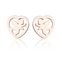 Roestvrij staal Stud Earrings, plated, voor vrouw, meer kleuren voor de keuze, 9x10mm, Verkocht door pair