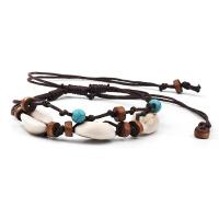 coquille bracelet de cheville, réglable & pour femme, Vendu par Environ 7.9 pouce brin