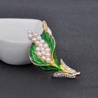 Zinc Alloy Brocher, Lily, forgyldt, Nuttet & Unisex & med rhinestone, nikkel, bly & cadmium fri, 61x34mm, 2pc'er/Lot, Solgt af Lot