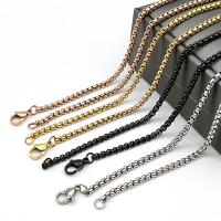 Stainless Steel Nekclace Chain, Titanium Staal, plated, verschillende lengte voor keuze & balketting, meer kleuren voor de keuze, 3mm, Verkocht door Strand