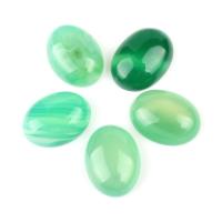 Gemstone Cabochons, Australien Jade, ellipse, grøn, 25x18mm, 5pc'er/Bag, Solgt af Bag