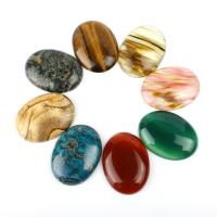 Cabochons gemstone, Agate, éilips, dathanna níos mó le haghaidh rogha, 40x30mm, 5ríomhairí pearsanta/Mála, Díolta De réir Mála