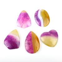 Gemstone Vedhæng Smykker, Agate, lilla, 30~55mm, 5pc'er/Bag, Solgt af Bag