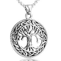 Pendentifs en titane, Acier titane, poli, arbre de la conception de la vie, couleur originale, Vendu par PC