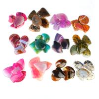 Gemstone Vedhæng Smykker, Agate, flere farver til valg, 30~55mm, 5pc'er/Bag, Solgt af Bag