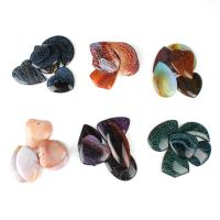 Gemstone Medálok Ékszer, Achát, több színt a választás, 30~55mm, 5PC-k/Bag, Által értékesített Bag