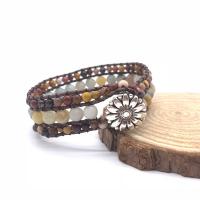 Bráisléid gemstone, Cloch Nádúrtha, Patrún Geoiméadrach, multilayer & bracelet braided & unisex, il-daite, 200mm, Díolta De réir PC