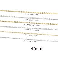 Stainless Steel Chain Ogrlica, 304 nehrđajućeg čelika, pozlaćen, modni nakit & bez spolne razlike & različite veličine za izbor, više boja za izbor, 45cm, Dužina Približno 17.7 inčni, 10pramenovi/Lot, Prodano By Lot