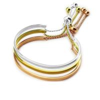 Bracelet en acier inoxydable, Placage, réglable & chaîne de boîte & pour femme, plus de couleurs à choisir, 4x1.80mm, Diamètre intérieur:Environ 62mm, Vendu par PC