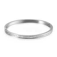 Rostfritt stål Armring, ROSTFRITT STÅL, plated, micro bana cubic zirconia & för kvinna, fler färger för val, 4mm, Innerdiameter:Ca 62mm, Säljs av PC