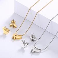 Roestvrij staal sieraden sets, Stud Oorbel & halsketting, Vlinder, 18K vergulde, voor vrouw, meer kleuren voor de keuze, 14x13mm,12x11mm, Verkocht door Stel