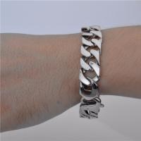 Tíotáiniam Cruach Bracelet, Cruach Tíotáiniam, jewelry faisin, airgid, 210mmx15mm, Díolta De réir PC