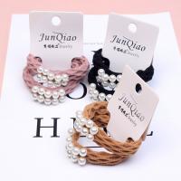 Elastic Hair Band Cloth Donut handmade imitation pearl Sold By Bag