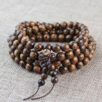 Poignet Mala, Bois de santal, Rond, poli, normes différentes pour le choix, couleur originale, Environ 108PC/brin, Vendu par brin