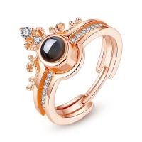 925er Sterling Silber Miniatur-Projektion Finger-Ring, Modeschmuck & mit Strass, keine, 18.2mm, verkauft von PC