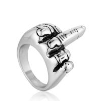 Titanium Steel Finger Ring & for man original color Sold By PC