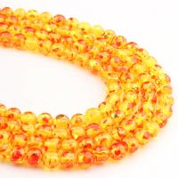 Koraliki plastikowe, Plastik, Koło, żółty, 8x8x8mm, 48/Strand, sprzedane przez Strand