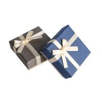 Ékszer Gift Box, Papír, -val Szivacs, szalaggal bowknot dekoráció, több színt a választás, 83x83x35mm, Által értékesített PC