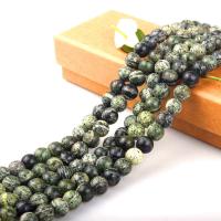 Gemstone Smycken Pärlor, Green Zebra Jasper, Rund, DIY, grön, nickel, bly och kadmium gratis, Såld Per Ca 15 inch Strand