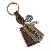 Key Chain, kunstigt læder, med Zinc Alloy, mode smykker, flere farver til valg, 4.7CMx2.5CM, Solgt af PC