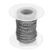 Roestvrij staal Rolo keten, plated, verschillende grootte voor keus, meer kleuren voor de keuze, 10yards/spool, Verkocht door spool