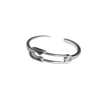 Mässing Finger Ring, Kilt Pin, platinerade, justerbar & för kvinna, nickel, bly och kadmium gratis, 45mm, Storlek:5.5, Säljs av PC