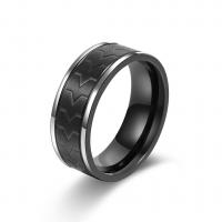 Stainless Steel Finger Ring plated & for man black Sold By Lot