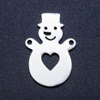 Edelstahl Schmuck Anhänger, Schneemann, plattiert, DIY & Doppelloch, keine, 14.50x22mm, 5PCs/Tasche, verkauft von Tasche