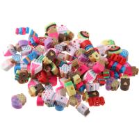 Polymer lerperler, Polymer Clay, du kan DIY, blandede farver, 7-10mmx5mm, 100pc'er/Bag, Solgt af Bag