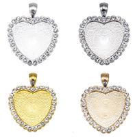 Zinc Alloy vedhæng Cabochon Setting, Heart, forgyldt, du kan DIY & med rhinestone, flere farver til valg, nikkel, bly & cadmium fri, 33x41mm, Indvendig diameter:Ca. 25mm, Solgt af PC