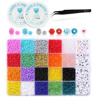 Seedbead DIY Браслет Набор, с Стеклянные бусины, покрыт лаком, разные стили для выбора, 168x95x20mm,4mm, продается Box