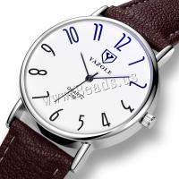 Reloj de Pulsera para Hombre, aleación de zinc, con Cuero de PU, chapado, Joyería & unisexo, más colores para la opción, libre de níquel, plomo & cadmio, 250x20x38mm, Vendido por UD