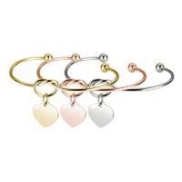 Bracelet en acier inoxydable, coeur, Placage, unisexe & styles différents pour le choix, plus de couleurs à choisir, 2mm,16mm, Diamètre intérieur:Environ 65mm, Vendu par PC