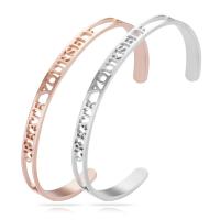 Bracelet en acier inoxydable, Placage, unisexe & avec le motif de lettre, plus de couleurs à choisir, 6x1.80mm, Diamètre intérieur:Environ 65mm, Vendu par PC